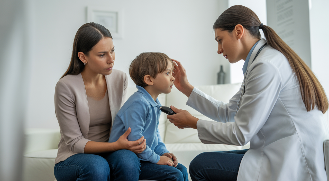 In-home urgent care providing medical service to a child at home