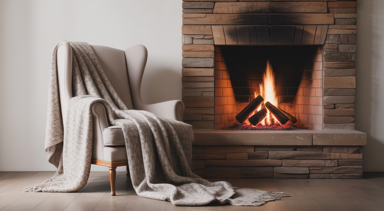 Cozy lodge interior with a fireplace and comfortable seating