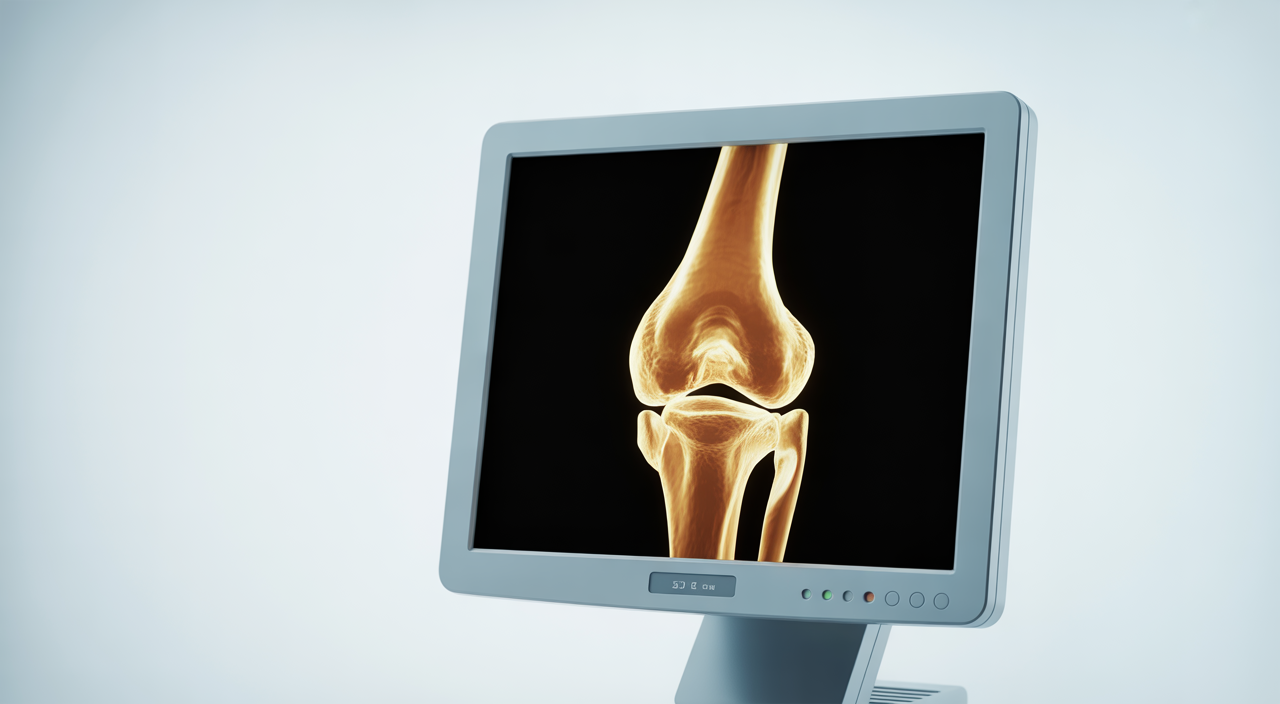 Robotic knee replacement surgery with orthopedic surgeon using advanced technology for precise implant placement